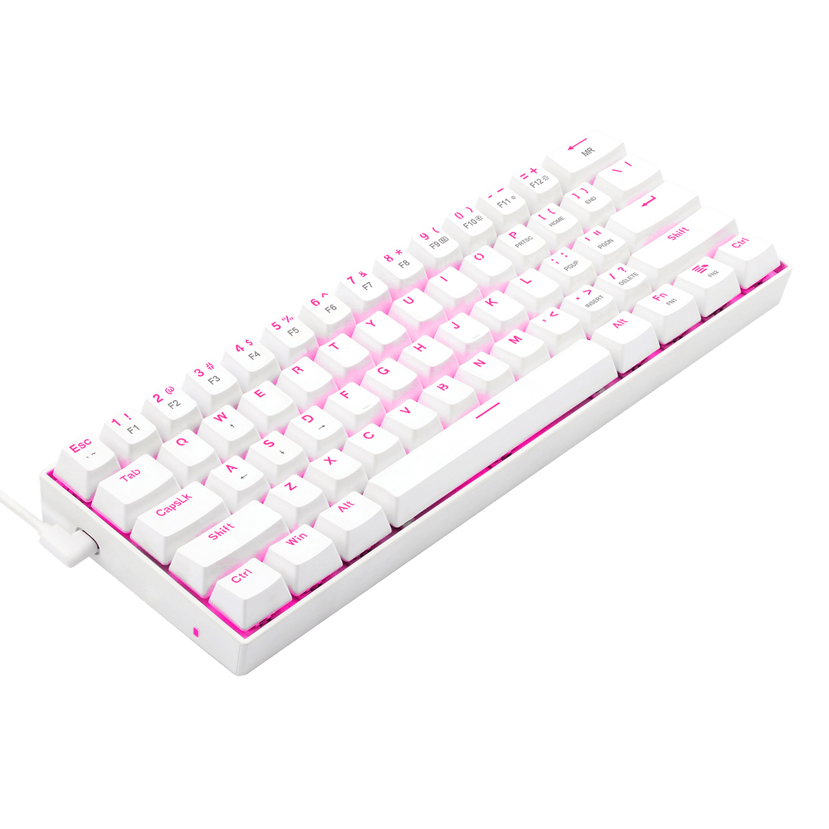 Redragon K630 White 60% Keyboard, image 9 of 10