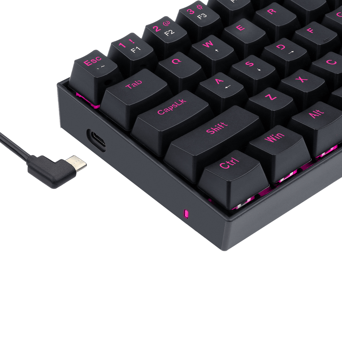 Redragon K630 60% Keyboard Pink LED Backlit, image 6 of 9