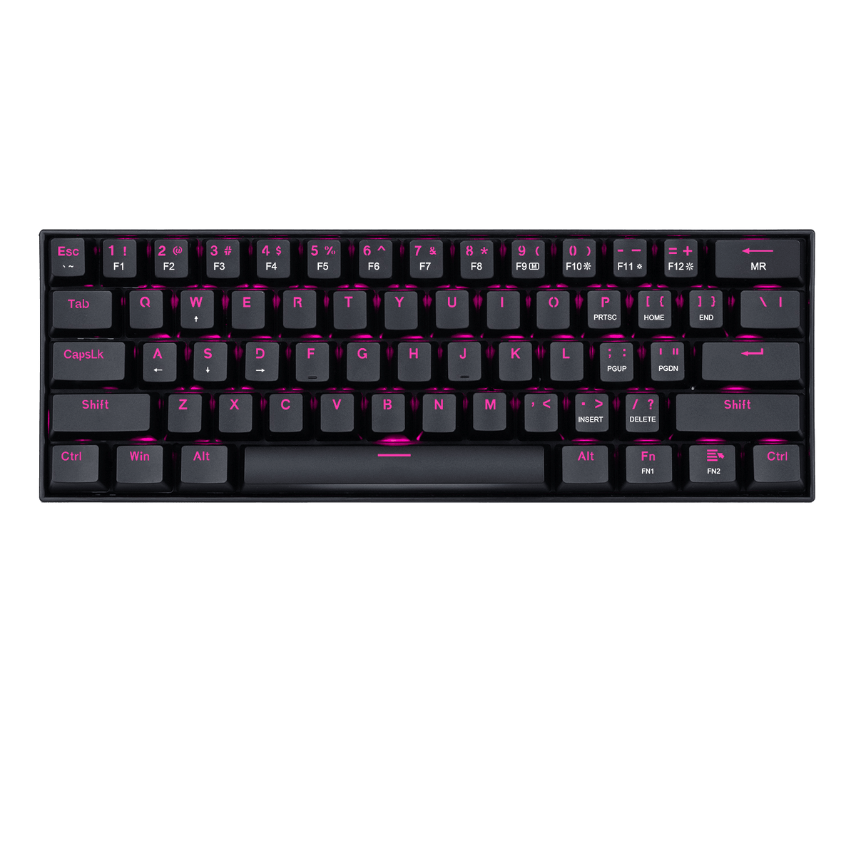 Redragon K630 60% Keyboard Pink LED Backlit, image 1 of 9 - enlarged view