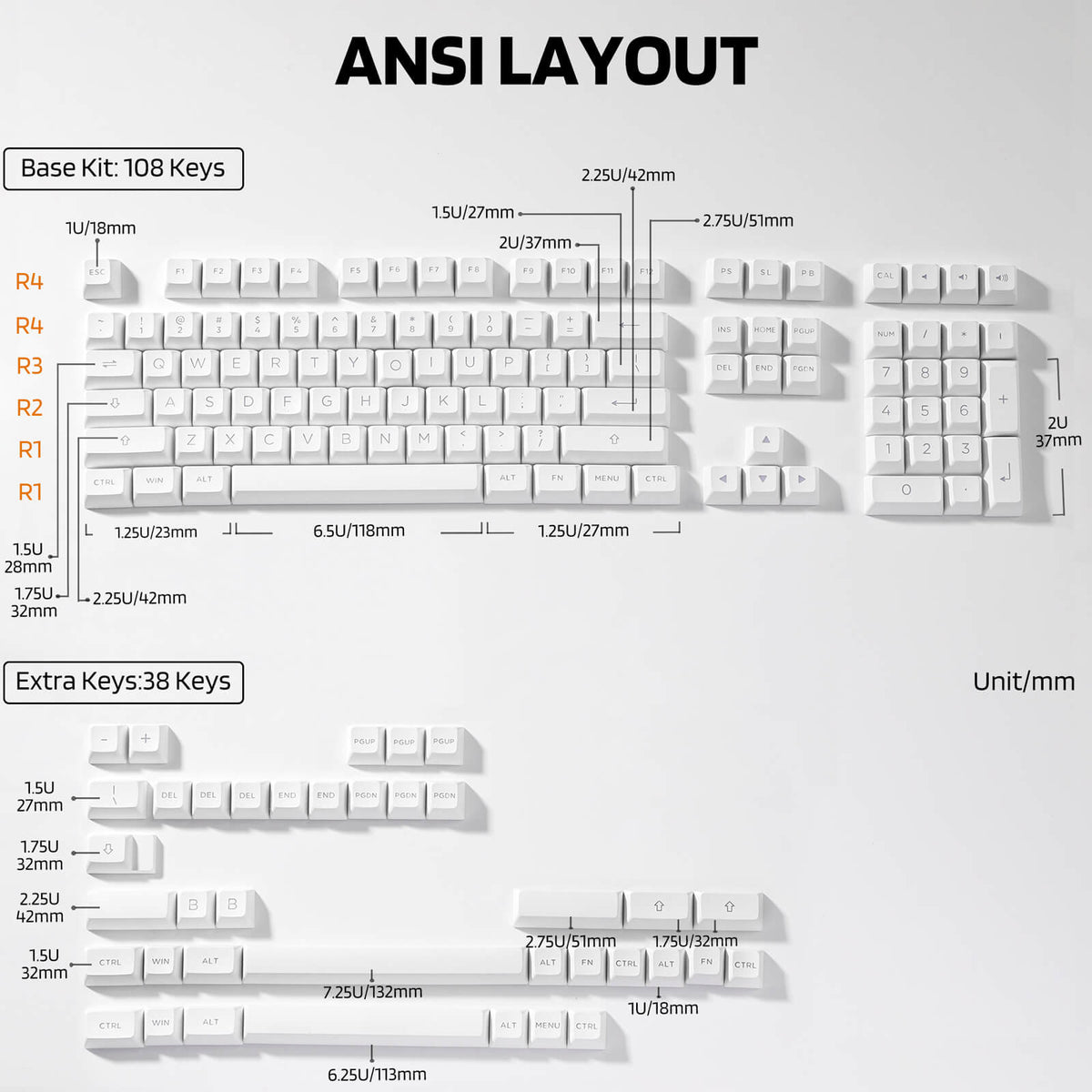 (Only Keycaps) Redragon X LTC Double Shot PBT 146 Keycaps..., image 6 of 7 - enlarged view