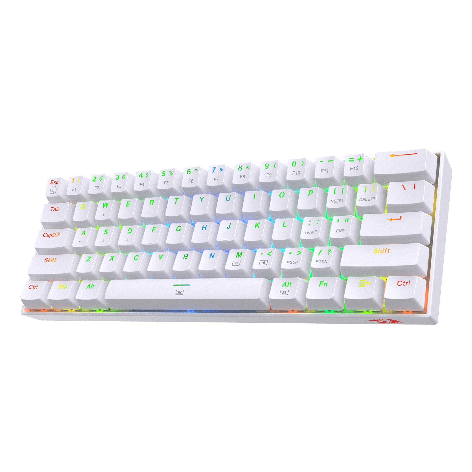 Redragon K630 Gaming Keyboard Red Switch White Color small keyboard gaming | show