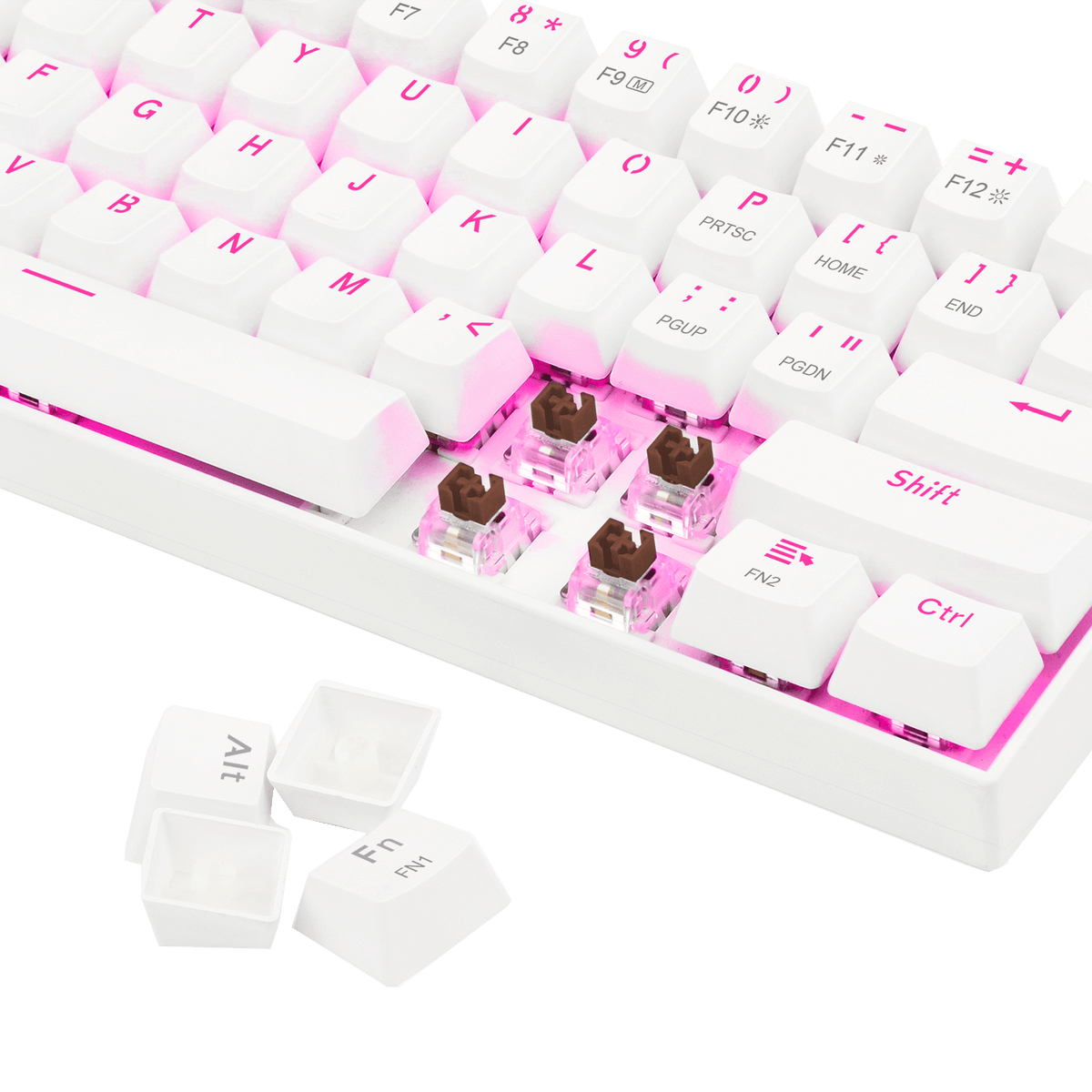 Redragon K630 White 60% Keyboard, image 7 of 10 - enlarged view