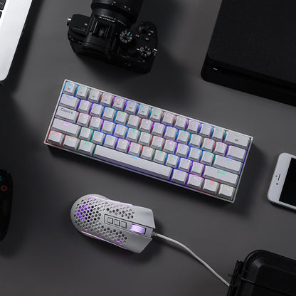 K530 PRO 60% RGB Wireless Mechanical White Keyboard (Brown Switch) M808 White... - thumbnail 3