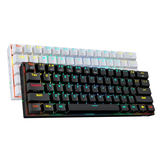 K530 PRO 60% RGB Black & White Wireless Mechanical Keyboard Bundle (Brown Switches)