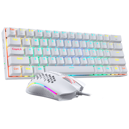 K530 PRO 60% RGB Wireless Mechanical White Keyboard (Brown Switch) M808 White... - thumbnail 1